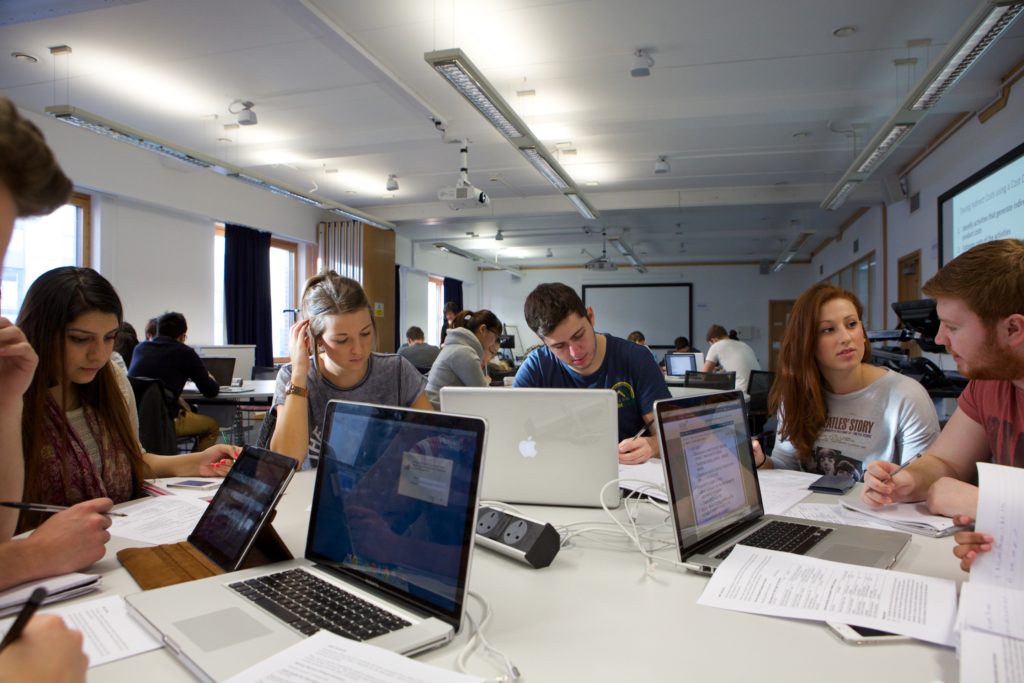 Students at a desk